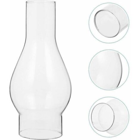 Abat-jour en Verre Transparent pour Lampe à Huile, Cheminée en Verre de Lampe à Pétrole, Abat-jour pour Lampe Kérosène, Accessoires Remplaçables (Size : Small) (1/4)