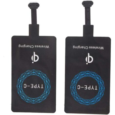 Chargeur sans fil QI de Type C, 2 pièces, autocollant auto-adhésif, récepteur de charge pour téléphone portable