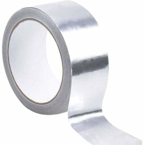 Ruban de feuille d'aluminium argenté - 1mm X 50mm X 20m, ruban d'étanchéité étanche, ruban de renforcement résistant aux températures élevées pour les conduits de ventilation