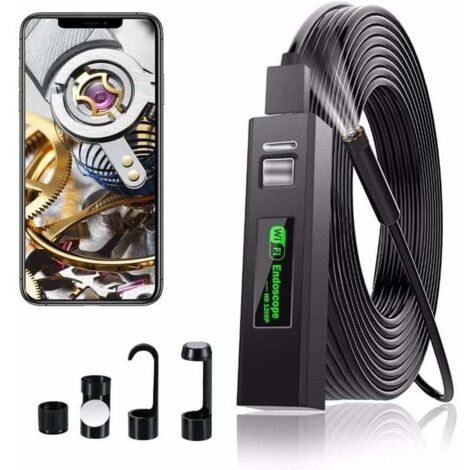 Caméra Endoscope WiFi Camera Endoscopique Camera Inspection Canalisation HD 1200P avec Lumière LED pour iPhone/Android/iOS téléphone Portable/Windows/Mac/Tablette/PC (2M)