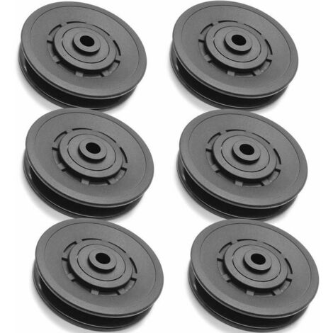 Lucky-88 – Poulie musculation nylon 90 mm – Capacité 220 kg – Diamètre de corde 7 mm – Roulement à billes pour systèmes de levage – Lot de 6 pièces