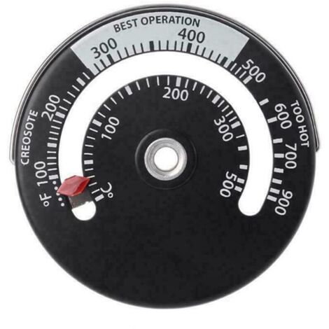 Ahlsen Thermomètre de Poêle Magnétique Thermomètre de Tuyau de Poêle à Feu pour Le Compteur de Température pour Tuyau de Cheminée en Bois Rond Four (1) (1/5)