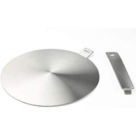 Ahlsen Adaptateur à induction, disque convertisseur pour plaque de cuisson à induction, plaque de diffusion de chaleur avec poignée et base séparables 20 cm