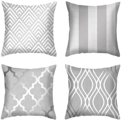 Ahlsen Coussin d'extérieur étanche - Coussin de jardin - Résistant aux intempéries - Décoration pour canapé, chaise de jardin, salon - 18 x 18’’ - Gris