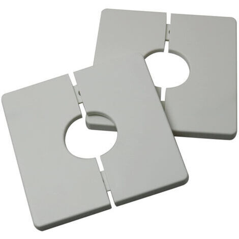 Ahlsen – Lot de 2 cache-tuyaux carrés autocollants en PVC – Base auto-adhésive – Surface lisse noire – Pour tuyau de douche 33 mm