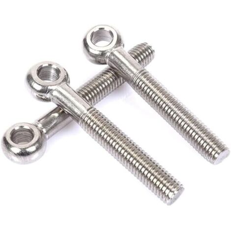 Ahlsen Boulons à oeil, 304 Anneaux en Acier Inoxydable Soudés Fermés Vis à œil de Tige de Vis M6×35mm,4 pcs