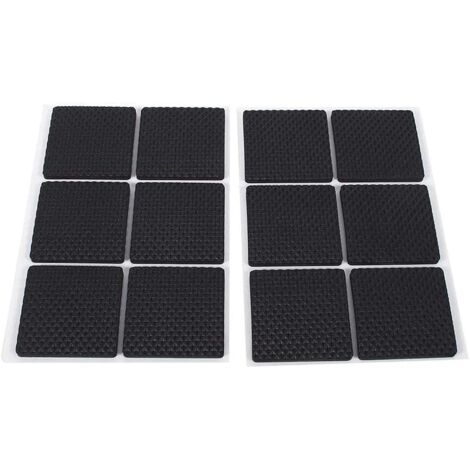 Ahlsen Tampons en Caoutchouc pour Pieds de Meubles, Protecteur de Meubles Léger Auto-Adhésif Pads Patins Protection de Table Pied Coussinet Tampon pour Pieds de Chaise Canapé,24 Pcs, Noir(Taille:4.6CM (1/5)