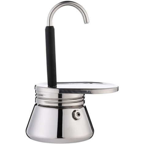 Ahlsen Cafetière à Expresso pour Cuisinière, Cafetière à Moka à Bec Unique en Acier Inoxydable, Cafetière Portable Légère de Grande Capacité de Bricolage de Style Italien, pour le Camping en Plein Air