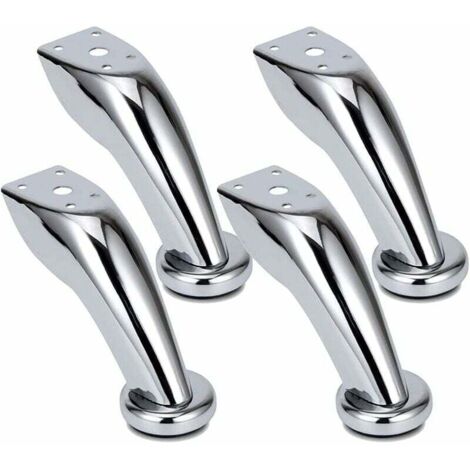 Ahlsen Pieds de canapé en acier inoxydable épais, 4 pieds de meuble, pieds chromés, pieds de canapé-lit de garde-robe, utilisés pour les canapés, chaises, tabourets, armoires (9,5 cm) (1/5)