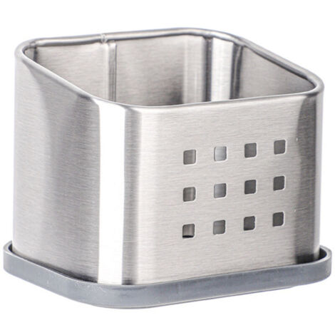 Ahlsen rangement cuisine pour éponge, accessoire cuisine pour éponge, grattoir vaisselle ou savon, argenté mat