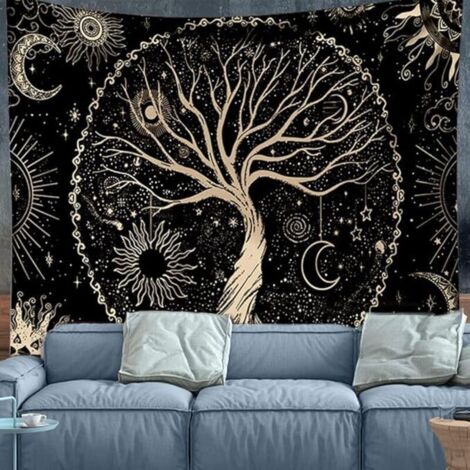 OSBELE Tapisserie Arbre De Vie Bohème 150x200 Cm - Tentures Murales Esthétiques Pour Chambre, Salon, Décoration Murale Hippie Chic