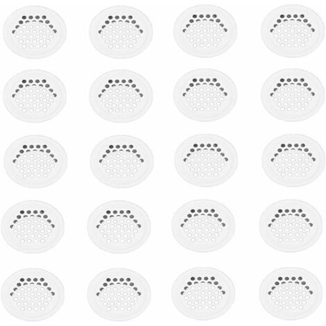 Ahlsen – Grille aération VMC 20 pièces – Grille ronde en inox blanc 35mm – Pour cuisine et meubles – Diamètre extérieur 42mm – Hauteur 10mm
