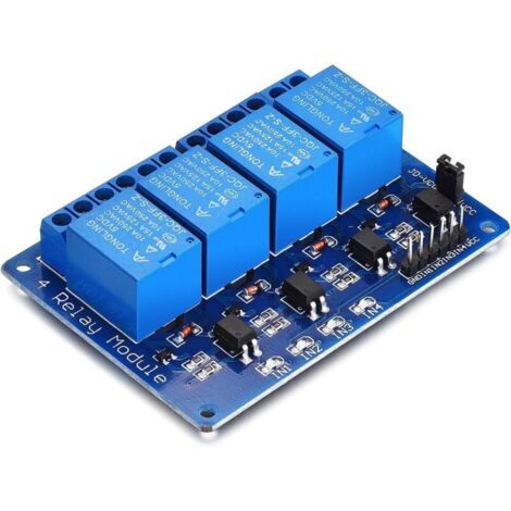 5V Module Relais DC 5V 230V 4 Canaux Module Relais avec Optocoupleur pour Raspberry Pi Arduino UNO R3 Mega 2560 1280 DSP Arm PIC AVR STM32 MCU DSPTTL Logic, 4 Channel