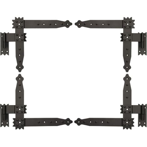 Kotarbau – Charnière équerre 250 x 230 mm – Acier enduit de poudre noire – Pour volets, portails et portes – Résistante à la corrosion - GOND 4 X