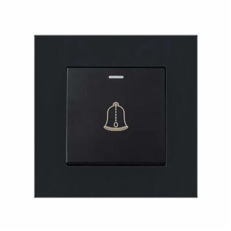 Ouylaf – Bouton de sonnette extérieure sans fil étanche 220-250V – Matériau ignifuge et verre trempé – Diamètre 8,6 cm pour installation rapide