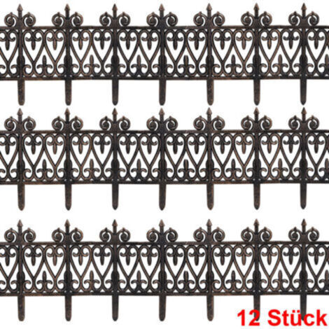 Deuba – Bordure de jardin laiton 1,90m – Set de 6 éléments – Résistante aux intempéries et UV – Montage facile dans les angles