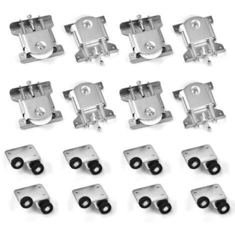 8Paires de Roulette Porte Coulissante Placard, Roues de Garde-robe Coulissantes Roulette Placard Coulissant Roulette Coulissant Armoire pour Placard, Vitrines, Remplacement Porte Rouleau (1/5)