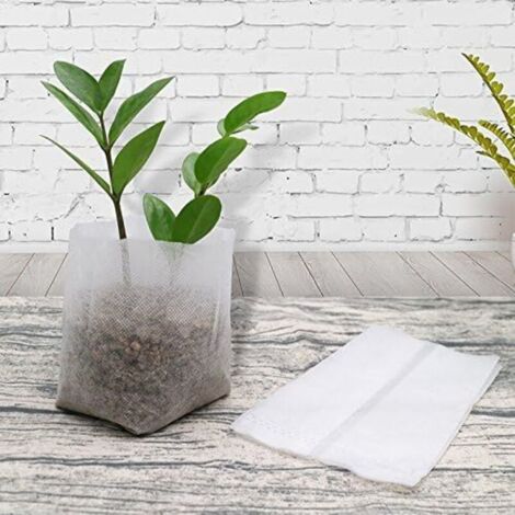 200 Pièces Sacs Biodégradables Tissu Non tissé,pour Plantes Semis Sacs de Croissance d'élevage (10 x 12 cm + 14 x 16 cm) (1/5)
