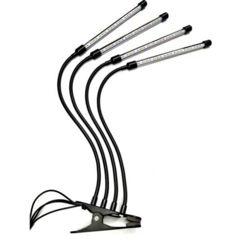 Lampes de culture LED pour plantes d'intérieur – JUEYINGBAILI Lampe à col de cygne avec spectre complet rouge et bleu, marche/arrêt automatique, minuterie 3 9 12