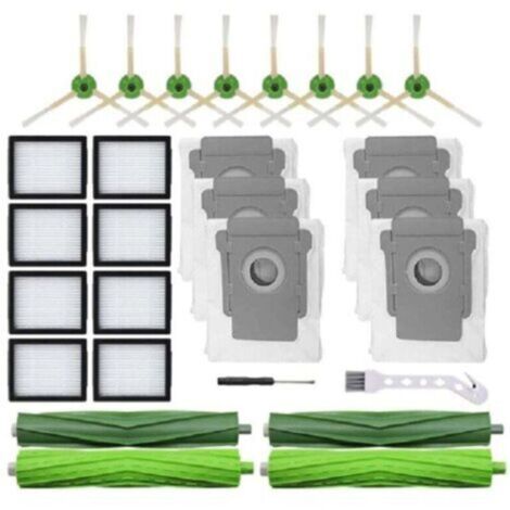 Accessoires de rechange pour iRobot Roomba Combo i5, i5+, J5, J5+ : 4 brosses rotatives, 8 filtres, 6 sacs d’aspirateur et 8 brosses latérales