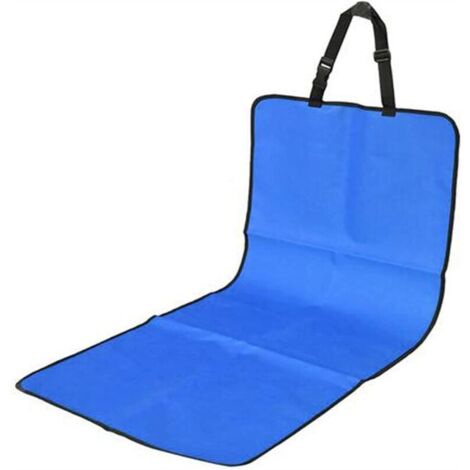 Housse de siège avant double passager - Imperméable - Pour animal domestique - Protection arrière - En similicuir - Pour chien et chat - Couleur : bleu (1/5)