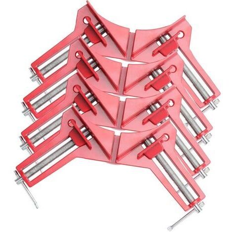 Lntyq Lot de 4 serre-joints d'angle pour menuiserie, pince à angle droit à 90 degrés, étau à bois réglable pour cadre photo, aquarium, fixation à angle droit pour meubles