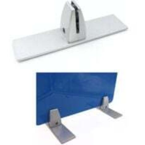 Pinces Verre Réglable en Alliage d'Aluminium Pince de Table en Plexiglas Support de Cloison Clip de Séparation d'Écran pour 4-20mm de Cloison de Confidentialité Bureau Laboratoire, 2 PCS, Argent (1/5)