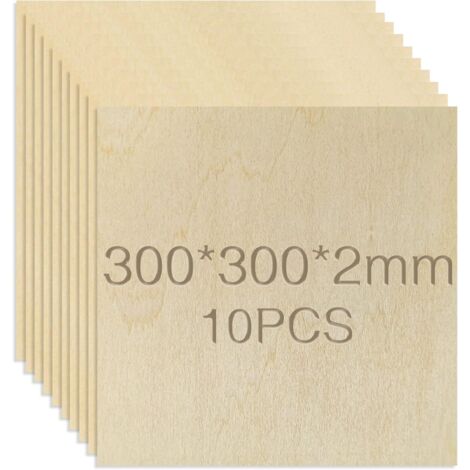 Ineasicer Contreplaqué, 10pcs 300 X 300 X 2mm, DIY Fait Main, Pyrogravure, Planche de Bois Modèle Avion, Plaque Bois