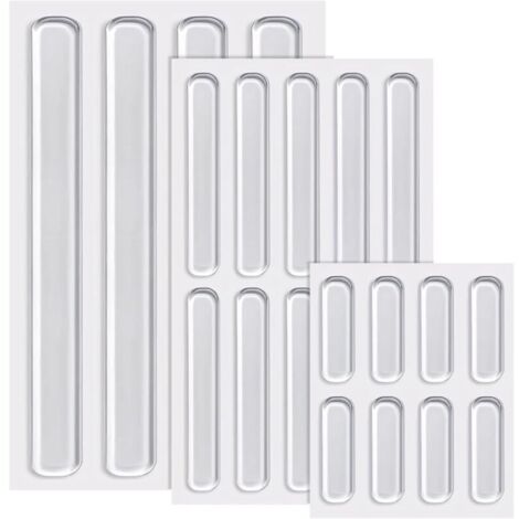 22PCS Silencieux de porte Bandes de silicone Coussinets de meubles Butées de porte anti-claquement Protecteurs de porte Butées en caoutchouc Butées de porte d'armoire Butées de choc