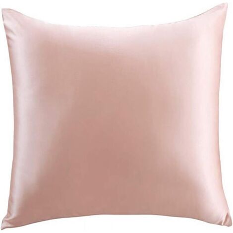 Taie d'oreiller en soie naturelle 100 pure soie de mûrier taie d'oreiller pour cheveux et peau anti-rides Fermeture à Glissière 1 pièce 16 Momme, Soie, Prugna chiara, 65 x 65 cm