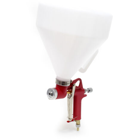 Wiltec – Pistolet à crépir pneumatique 6L – 3 buses 4,6/6,3/8 mm – Pression 4-6 bar – Pour plâtre et crépi intérieur/extérieur