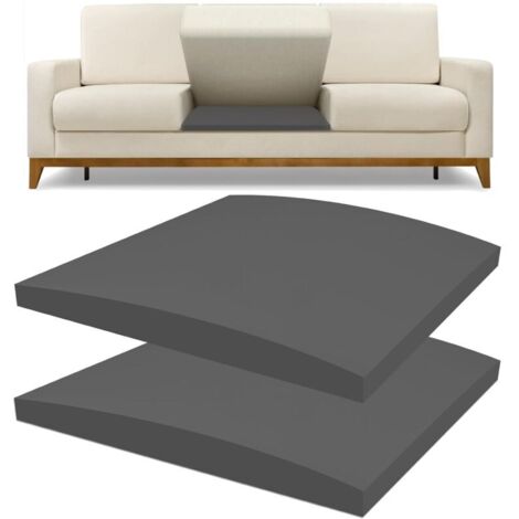 Lot de 2 coussins de canapé en mousse haute densité (50 x 50 cm) – Protection de canapé avec design incurvé – Convient aux chaises, fauteuils inclinables et canapés
