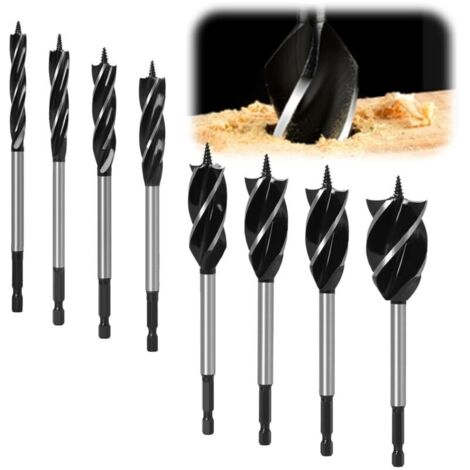 8 Pièces Forets à Bois Professionnelles - Jeu de Forets à Bois, Foret à Tarière, Comprenant 10 mm, 16 mm, 18 mm, 20 mm, 22 mm, 25 mm, 32 mm, 35 mm pour le Travail du Bois