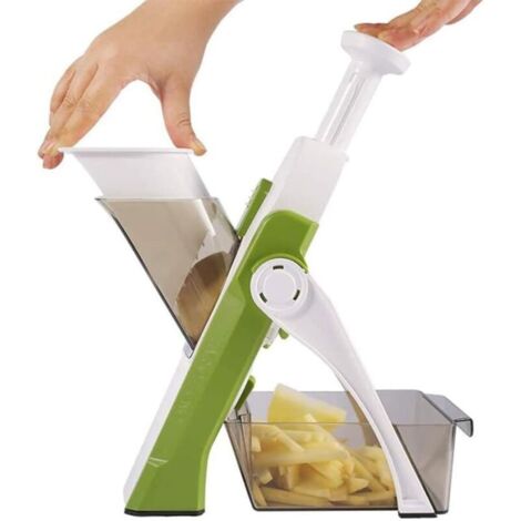 Hachoir de sécurité réglable pour la cuisine, mandoline slicer 5 en 1, hachoir de légumes réglable pour les pommes de terre et les carottes