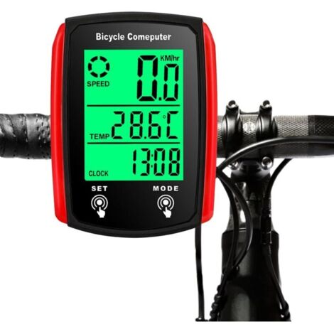 Compteur de Vélo, IP54 Étanche Ordinateur de Vélo Odomètre 19 Fonctions avec écran Rétroéclairé LED Contrôle Tactile Compteur de Vitesse Velo et Compteur pour Débutants