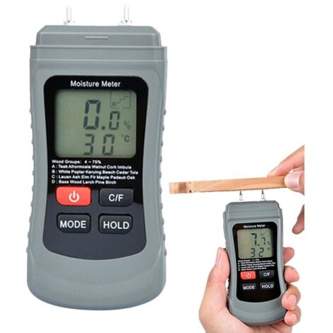 Humidimètre pour bois de chauffage, humidimètre pour arbres Humidimètre numérique précis Humidimètre numérique,Détecteur d'humidité portatif de moniteur d'humidité de température