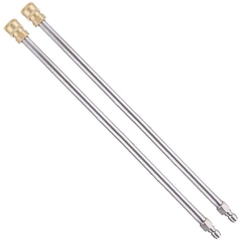 Rallonge de lance pour nettoyeur haute pression, 38 cm de rallonge pour nettoyeur haute pression, raccord rapide 1/4 pouce, 4000 PSI, 2 pièces