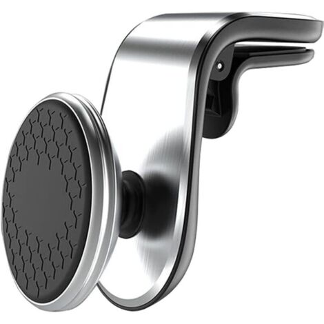 Support Telephone Voiture Magnetique,Support Voiture Auto Universel Rotation 360° Aimant Telephone Voiture et Un Bouton de Libération pour Smartphones et GPS 4.7-6.7 Pouces, Argent (1/5)