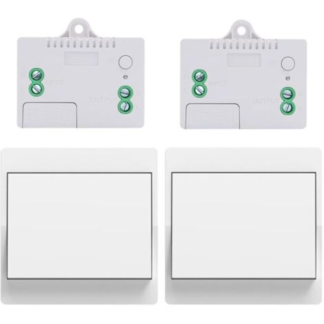 Interrupteur sans fil sans piles kit interupteur sans fil autoalimente va et vient sans fil sans pile radio interrupteur a distance eclairage domestique (1Gang 2V2) (1/5)