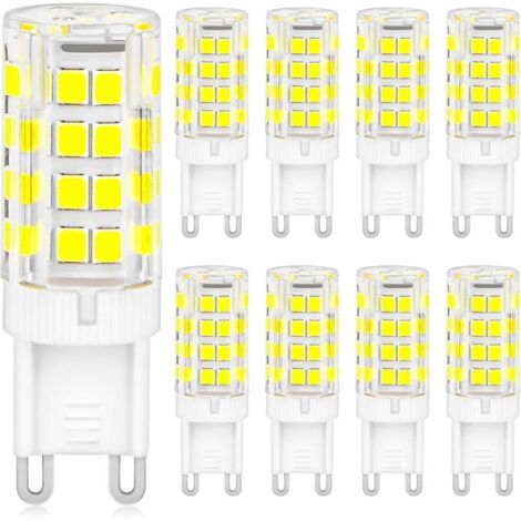 Ampoules Led G9, Blanc Froid 6000K 5W équivalen 50W HalogèNe, 500LM Ampoule G9 Sans Scintillement Non Dimmable économie Ampoules AC 220-240V pour Cuisine Chambre, Lot de 8 [Classe énergétique D] (1/5)