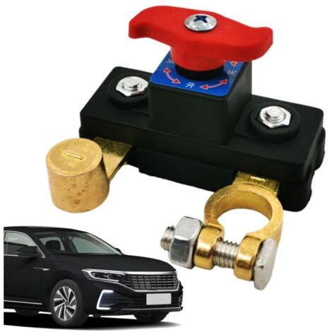 Interrupteur de Déconnexion de Batterie Commutateur de Déconnexion Rapide 12V 24V pour Batterie Auto Équipement Sécurité Anti-Fuite pour Stationnement et Déplacements，Cuivre