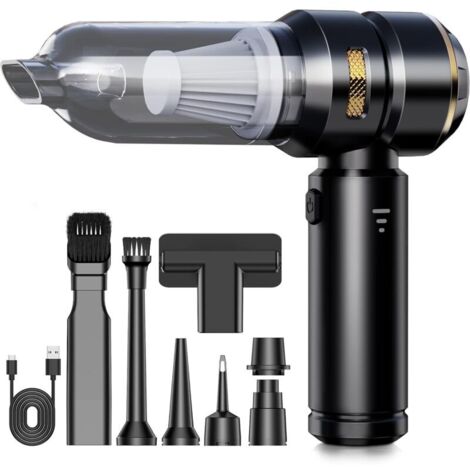 Aspirateur à Main,Aspirateur Voiture Puissant, 3-in-1 Mini Aspirateur sans Fil, 3 Niveaux Aspirateur avec Moteur sans Bross pour Les Poils d'animaux, Voiture, Maison