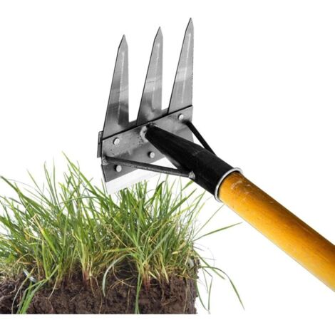 3 Dent Râteau De Désherbage en Acier Au Carbone, Rateau Jardin, Outillage De Jardin Râteau, Détachable Râteau De Jardin en Métal Très Résistant Double Face pour Backyard Farm Farm (1/5)