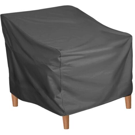 Housse pour Chaise, Housse en Tissu Oxford 210D pour Fauteuil De Jardin, Imperméable Et Coupe-Vent Anti-UV, Housse Chaise Jardin Exterieur (Noir) (1/5)