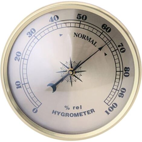 Hygromètre Intérieure Capteur D'humidité Moniteur Détecteur Mesures, hygromètre jauge 90mm Rond Or hygromètre mécanique tenture Murale pour intérieur extérieur