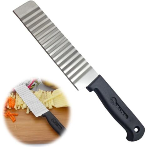 1 Couteau de Coupe Froissé, Crinkle Cutter, Couteau Lame Ondulée, Couteau Ondulé pour Pomme de Terre, Coupe-Froissement en Acier Inoxydable, pour Fruits, Légumes, Pommes de Terre