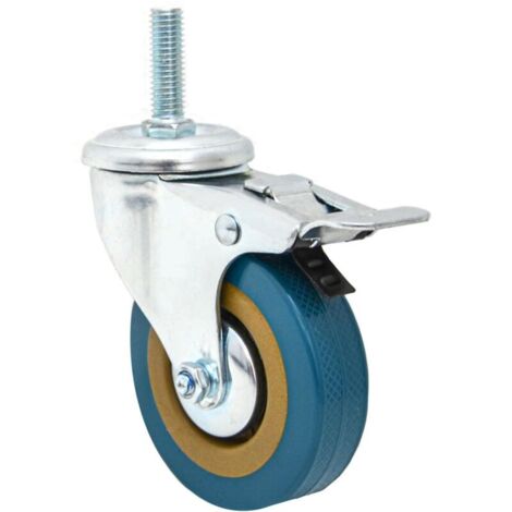 1 Pièce Roulette 63mm M10 pour Meuble Charge Lourde avec Frein - Roue Pivotante Metallique 360° pour Equipement Domestique Support Stable - Déplacement Facile