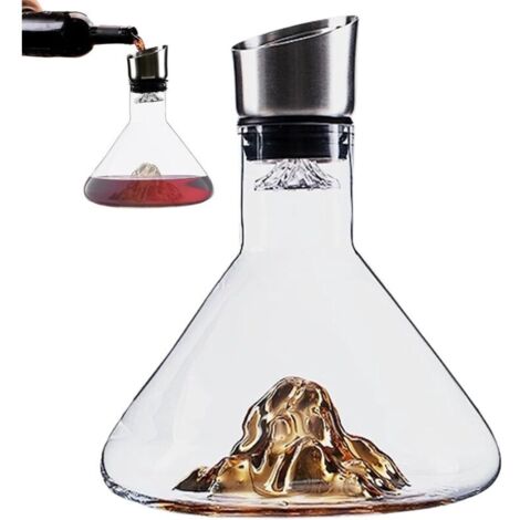 Decanteur Aérateur À Vin Avec Filtre, 1500 Ml Carafe À Vin Rouge En Verre Transparent Avec Couvercle, Carafe À Vin Rouge Avec Aérateur Intégré