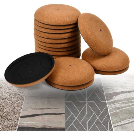 Lot de 16 Patin Glisseur pour Meuble Lourd, Grands Patins pour Meubles Patins Ronds de 9 CM Glisseurs en Feutre pour Meubles Lourds Patin de Meuble pour Déménagement de Meubles, Marron