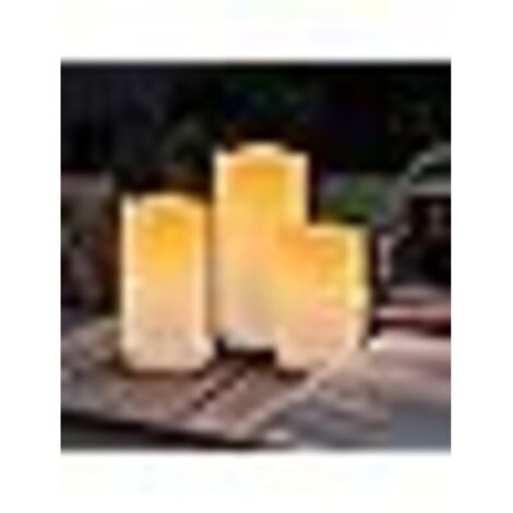 Lot de 3 bougies solaires extérieures étanches solaires diverses sans flamme pour lanternes de patio